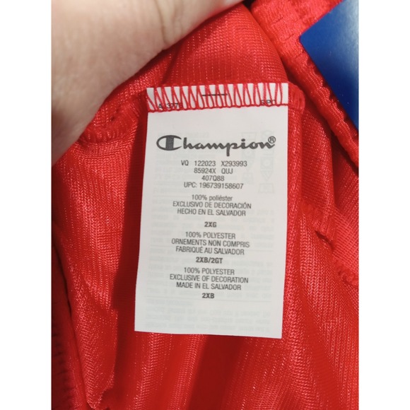 Champion Workout LaCrosse Shorts Men 2XB Red Black White - Picture 6 of 10